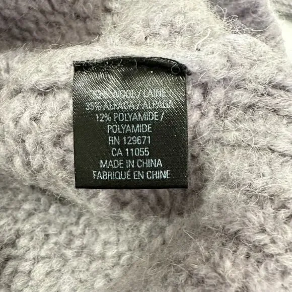 Skull Cashmere Madonna Skull Alpaca Wool Blend Sweater Black Lilac Gray Size XS - Picture 4 of 7